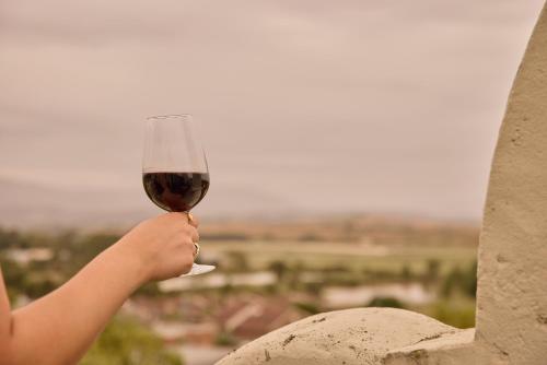 a person holding up a glass of wine at Yarra Valley Grand in Yarra Glen
