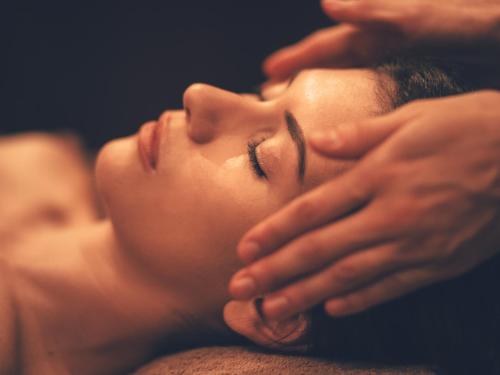 a woman getting her face spa treatment at Ruskin Hotel in Blackpool