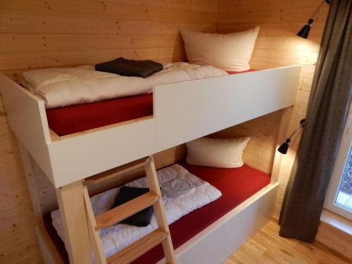 a room with two bunk beds in a cabin at Fantastic apartment in Zierow in Zierow