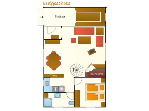 a floor plan of a house with at Holiday home Anja in Motten in Motten