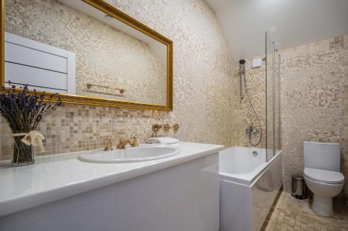 Koupelna v ubytování Cottage by the Baltic