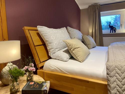 Katil atau katil-katil dalam bilik di Ferienwohnung an der Schlei oben