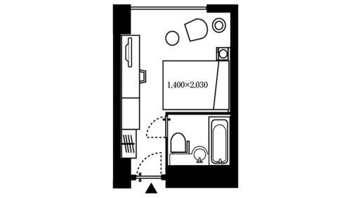 HOTEL JAL City Tsukuba في تسوكوبا: a floor plan of a small house illustration
