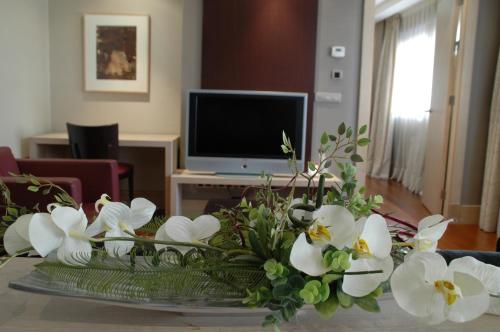 Televisyen dan/atau pusat hiburan di Washington Parquesol Suites & Hotel