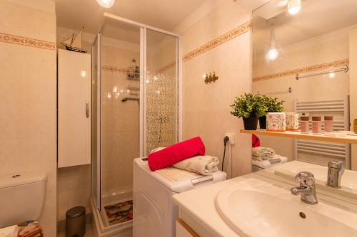 a bathroom with a sink and a shower and a toilet at PALAIS DES ARTS AP4399 By Riviera holiday homes in Nice