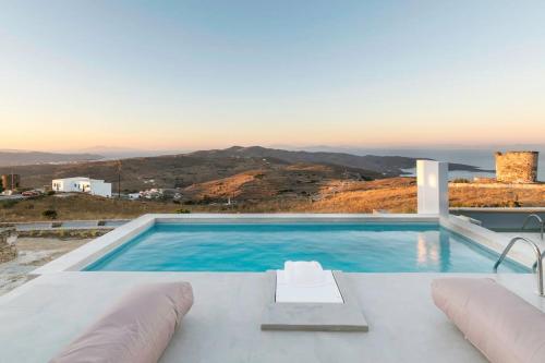 a swimming pool in a villa with a view at Villa with private pool in Dhriopís