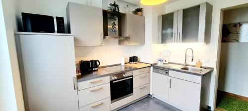 Η κουζίνα ή μικρή κουζίνα στο Luxury one bedroom flat with parking&balcony-Cent2