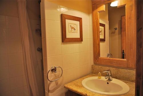 une salle de bain avec un lavabo et un miroir dans l'établissement Résidence Les Arcs 1950 Le Village - maeva Home - Appartement 3 pièces 6 personnes - Confort MAE-5624, à Bourg-Saint-Maurice