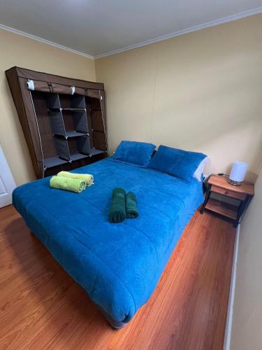 Un pat sau paturi într-o cameră la Cabaña Duquesa