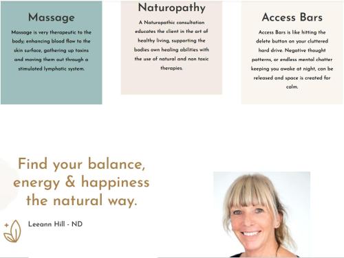 a screenshot of a page of a website with a woman at Beaconstone - off grid retreat in Charleston