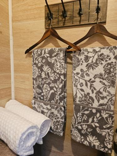 two towels are hanging on a towel rack at Private Residence Manatee Watch Den 3beds in Crystal River