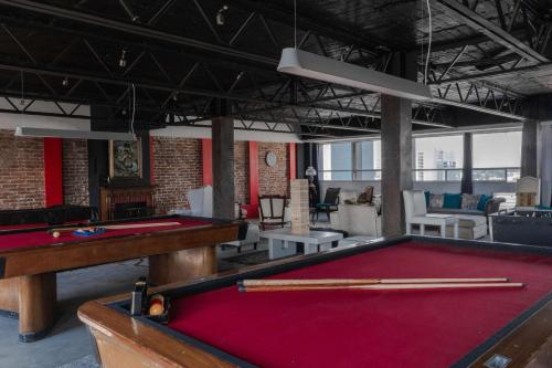 a billiard room with a pool table in it at Hotel Black Boutique in Mexico City