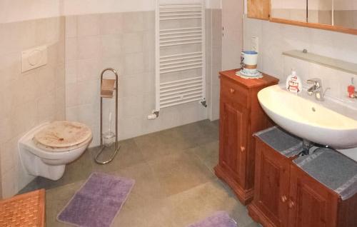 a bathroom with a sink and a toilet and a sink at 1 Bedroom Awesome Apartment In Neppermin-usedom in Neppermin