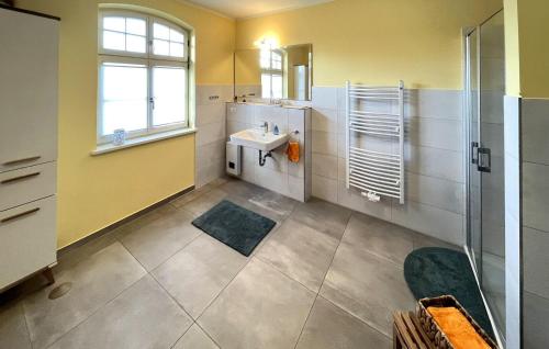 a bathroom with a sink and a shower at 2 Bedroom Beautiful Home In Hohen Demzin in Hohen Demzin