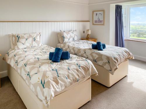 Postel nebo postele na pokoji v ubytování Beacon Cottage