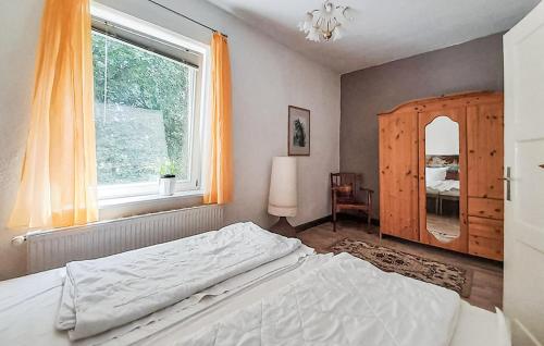 a bedroom with a large bed and a window at Beautiful Apartment In Klocksin With Kitchen in Klocksin
