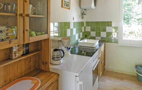a kitchen with a sink and a counter top at 2 Bedroom Cozy Home In Boitzenburger Land in Rosenow