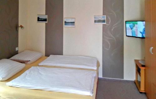 um quarto com duas camas e uma tv nele em Gorgeous Apartment In Frstenwerder With Wifi em Fürstenwerder