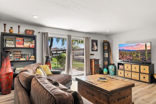 a living room with a couch and a coffee table at Arcadia in Phoenix