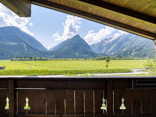 a view from a window of a mountain range at Holiday Home in Neukirchen with Mountain Views in Rosenthal