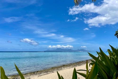 a beach with a blue sky and the ocean at Pae Miti Beach house - white sand beach - Tahiti - 7 people in Punaauia
