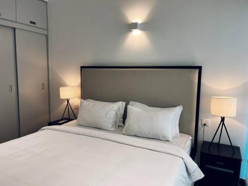 Un pat sau paturi într-o cameră la Apartment in Colombo: Cozy Two Bedroom Apartment