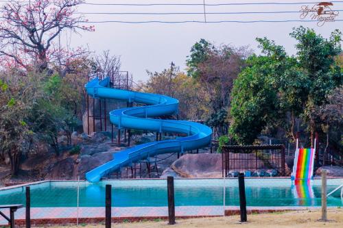 a water slide at a water park at Stephen Margolis Resort in Harare
