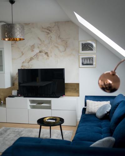 TV a/nebo společenská místnost v ubytování Apartman “Manhattan”