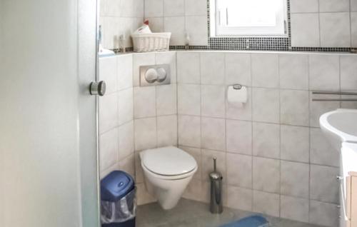 ein kleines Bad mit WC und Waschbecken in der Unterkunft 1 Bedroom Gorgeous Home In Bansin seebad in Gothen