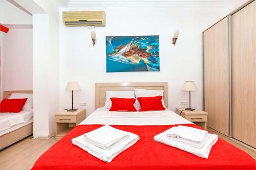 Postel nebo postele na pokoji v ubytování MERVE BUTİK OTEL
