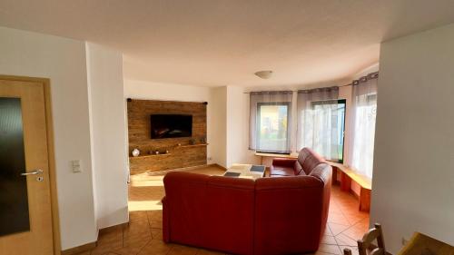 Μια τηλεόραση ή/και κέντρο ψυχαγωγίας στο Ferienhaus Zum Findling
