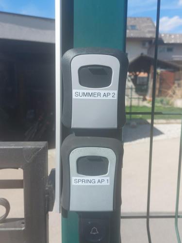 a parking meter with the words summerap on it at SPRING and SUMMER apartment near Ljubljana with FREE secure parking in Domžale