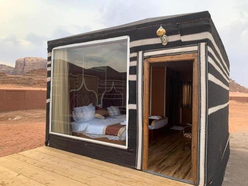 a small house in the middle of the desert at Echo Desert Camp in Wadi Rum