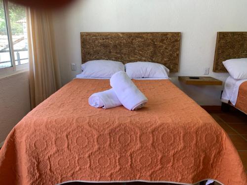 Katil atau katil-katil dalam bilik di Rinconcito Departamentos, Valle de Bravo
