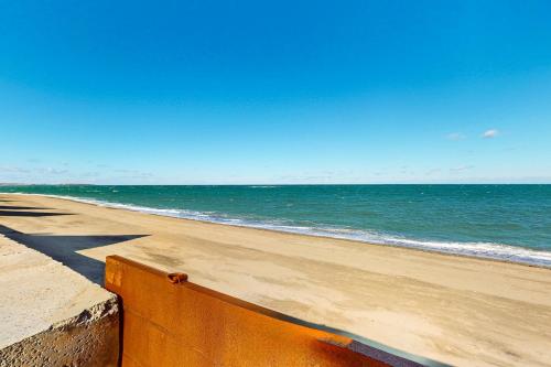a view of a beach with the ocean at Seabreeze Serenity in Scituate