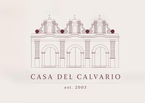 a drawing of a casa del calavario logo at Casa Del Calvario, 3BR Villa in Antigua Guatemala in Antigua Guatemala
