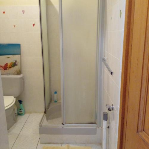 a shower stall in a bathroom with a toilet at Holidays in Martinique - Ravenala in Sainte-Anne