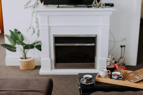 TV a/nebo společenská místnost v ubytování Postmasters Apartment Motueka