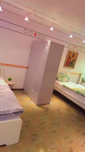Кровать или кровати в номере Monteurzimmer, Monteurunterkunft in 20 km von Hanau und 35 km von Frankfurt am main