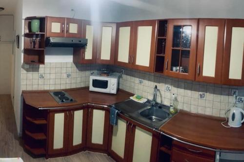 Kuhinja oz. manjša kuhinja v nastanitvi Apartament Cicha Przystań