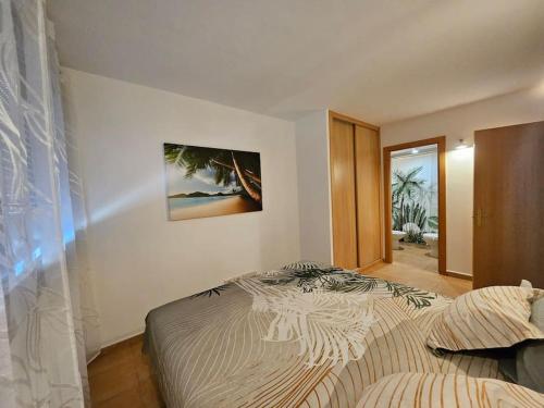 1 dormitorio con 1 cama grande en una habitación en Apartment ALOHA Fue, en Puerto del Rosario