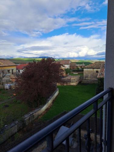 a view of a yard from a balcony at Casa Rural Torreblanca in Urroz