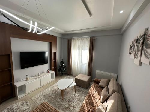 TV a/nebo společenská místnost v ubytování Modern City Suite