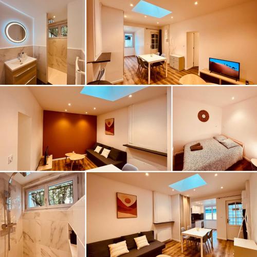 un collage de photos d'une chambre dans l'établissement Le Bivouac en Orient - Home Homy, à Saint-Florent-sur-Cher