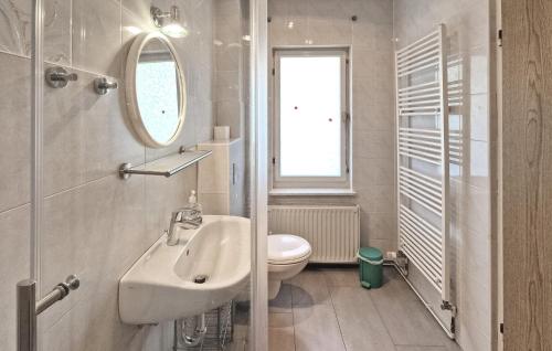 a bathroom with a sink and a toilet at Cozy Apartment In Blankensee With Kitchen in Blankensee