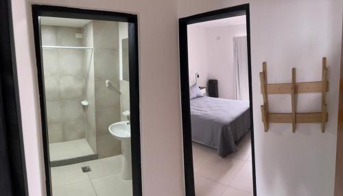 Et badeværelse på Apartments Trelew