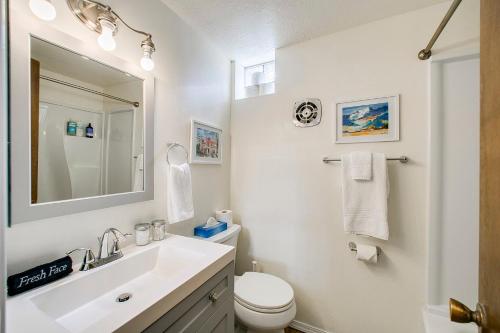 een badkamer met een wastafel, een toilet en een spiegel bij Red Ivy #4 in Boise