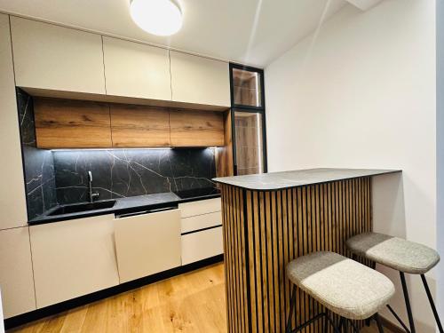 Kuchyň nebo kuchyňský kout v ubytování Apartman Aurora
