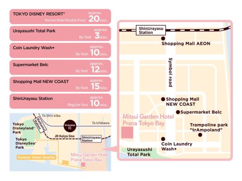 a map of the subway kill area and the subway new context at Mitsui Garden Hotel Prana Tokyo Bay in Urayasu