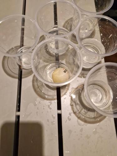 a bunch of glass dishes sitting on a table at Hangover Hostels Ella in Ella